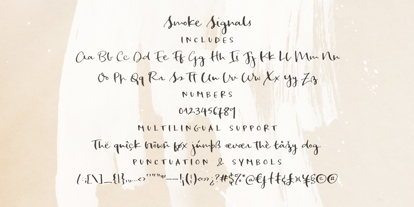 Beispiel einer Smoke Signals Regular-Schriftart